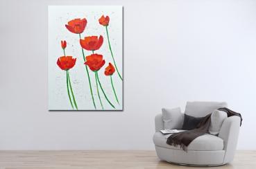 Large abstract flower painting modern poppy-1356